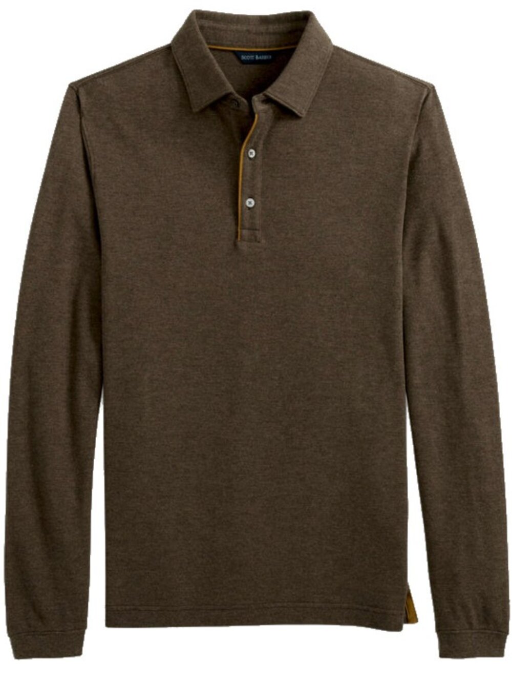 NWT Scott Barber Mens Size XL Brown Cotton Wool Pique Knit Polo Shirt Top NEW